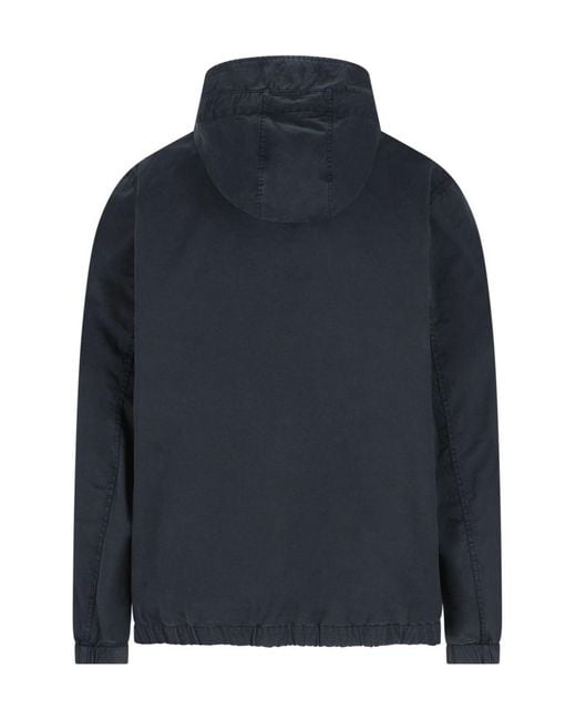 Stone Island Blue Windproof Hooded Jacket for men