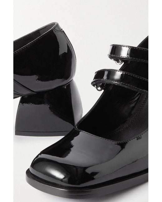 NODALETO Black Patent-Leather Mary Jane Pumps