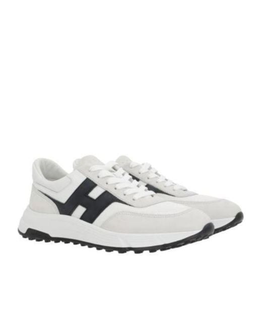 Hogan White Hyperlight H-Stripe Sneakers for men