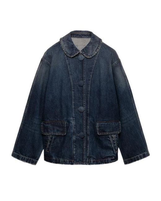 Prada Blue Washed Denim Blouson Jacket