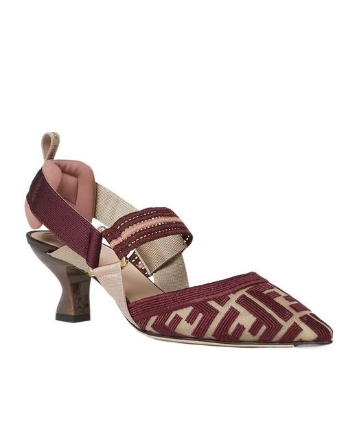 Fendi Brown Colibrì Slingback Pointed-Toe Pumps