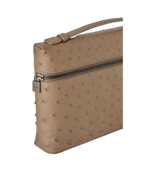 Loro Piana Brown Zippered Clutch for men