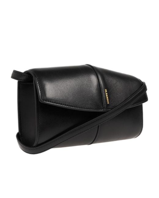 Jil Sander Black Linea Wallet On Strap