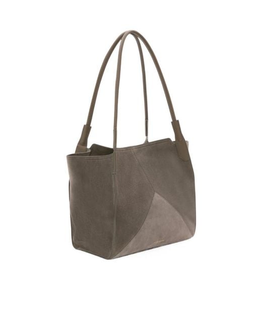 Victoria Beckham Gray Logo Printed Tote Bag