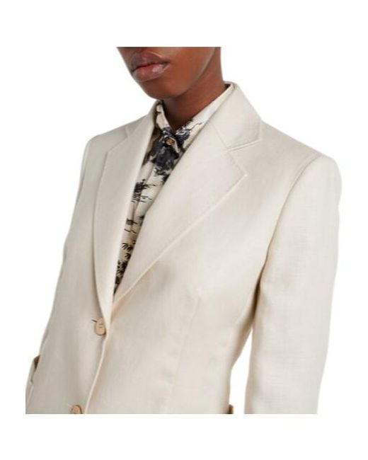 Max Mara White Linen Suit Jacket