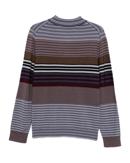 Paul Smith Gray Ps Long Sleeve Striped Polo Shirt for men
