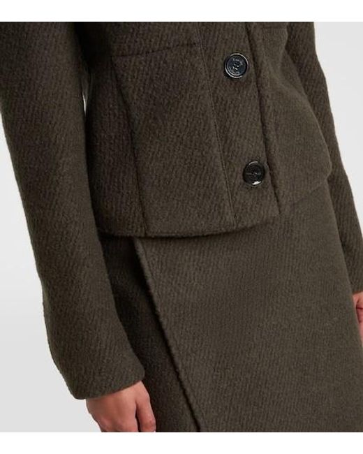 Proenza Schouler Black Kinsley Wool-Blend Twill Bouclé Jacket