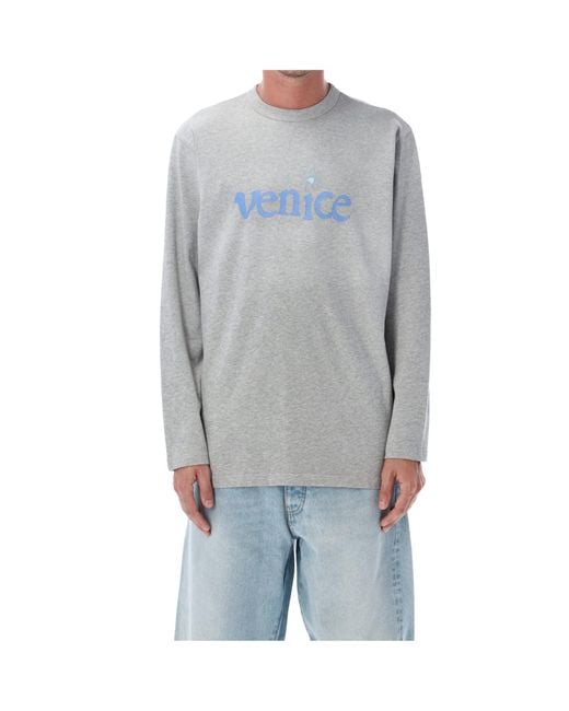 ERL Gray Venice Long Sleeve T-Shirt for men
