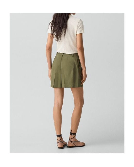 Theory Green Fluid Pleat Short