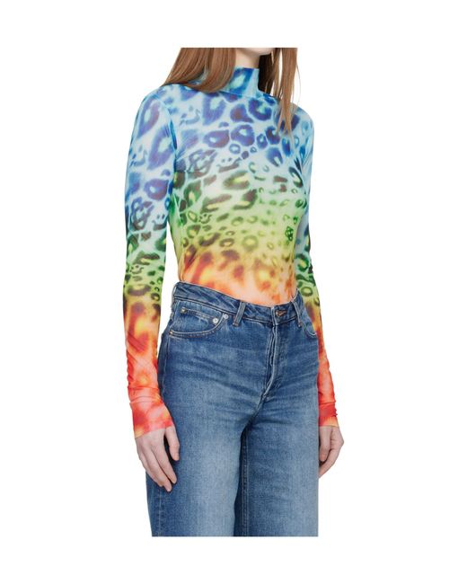 Casablanca Blue Printed Mesh T-Shirt