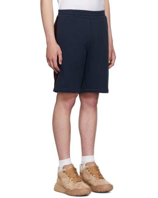 McQueen Blue Elasticated Drawstring Shorts for men
