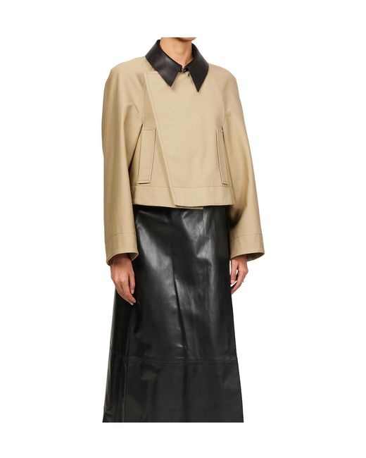 Givenchy Natural Collared Long-Sleeved Short Coat