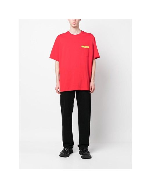 Ferrari Red Sporty Jersey T-Shirt With Logo for men