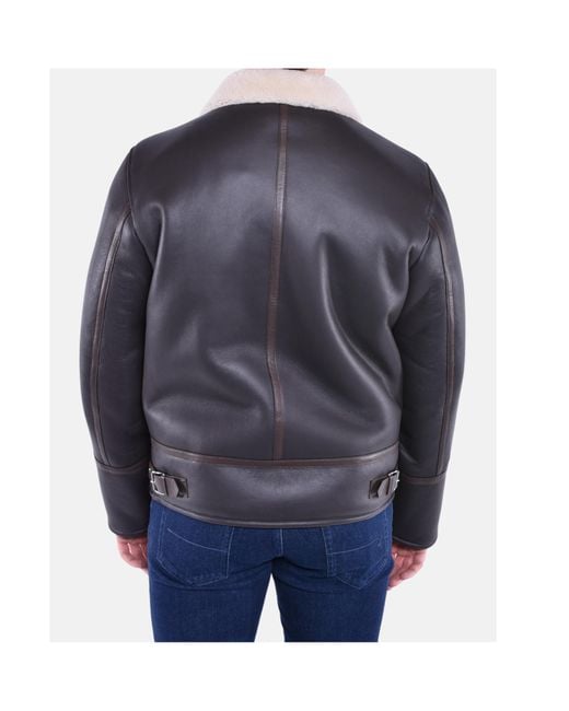 Dondup Blue Montone Shearling Jacket for men