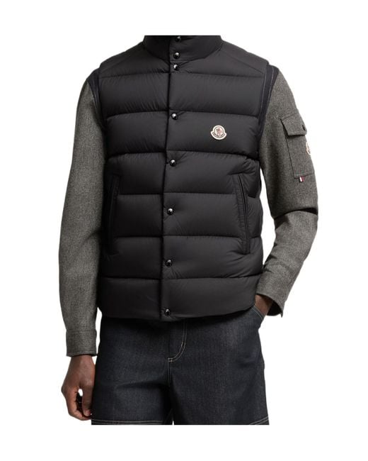 Moncler Black Tibb Zip-Up Padded Vest for men