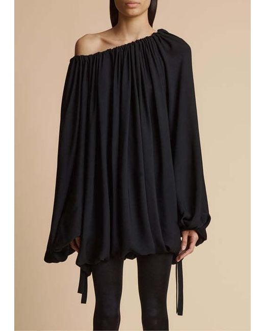 Khaite Black Nash Draped Blouse