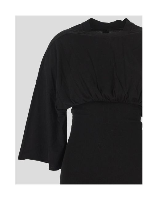 Rick Owens Black Tommy Cinched-Waist Dress