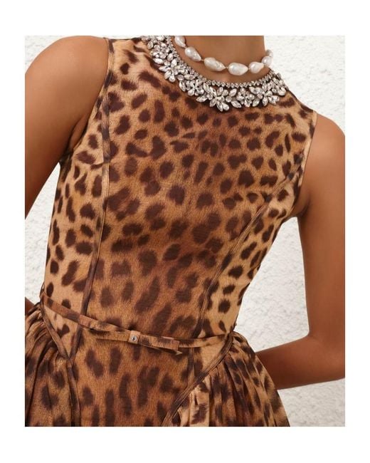 Zimmermann Brown Crush Panelled Mini Dress