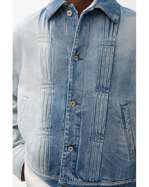 Loewe Blue Two-Toned Button-Up Jacket for men