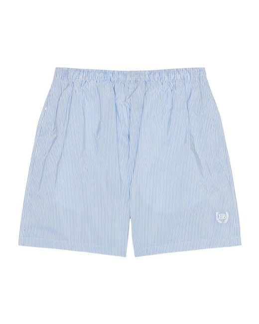 Balenciaga Blue Stripes Boxer Swim Shorts for men