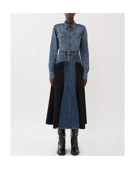 Chloé Blue Long-Sleeved Denim Shirt