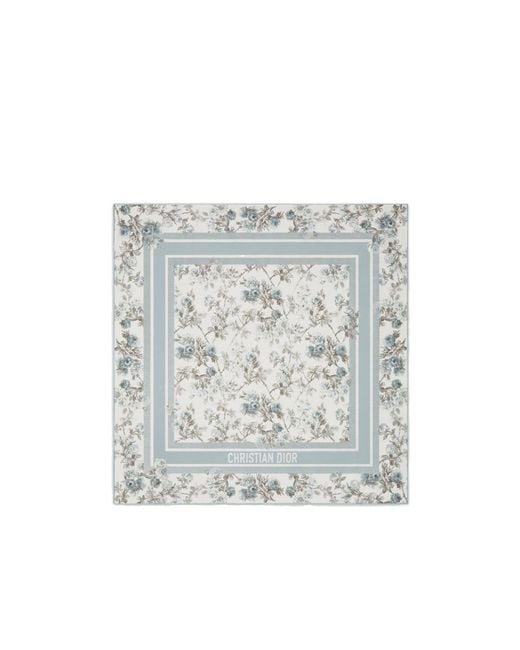 Dior Gray Rosier De 90 Square Scarf