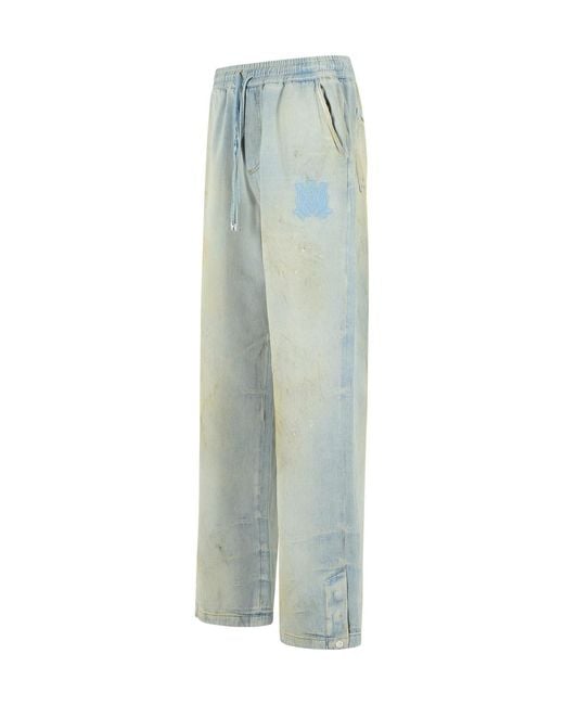 Amiri Blue Straight Leg Baggy Jeans for men