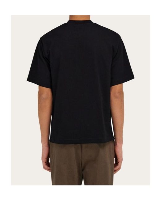 Ferragamo Black Logo-Print T-Shirt for men