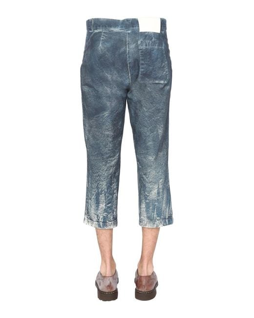 Sunnei Blue Straight Cropped Straight Pants for men
