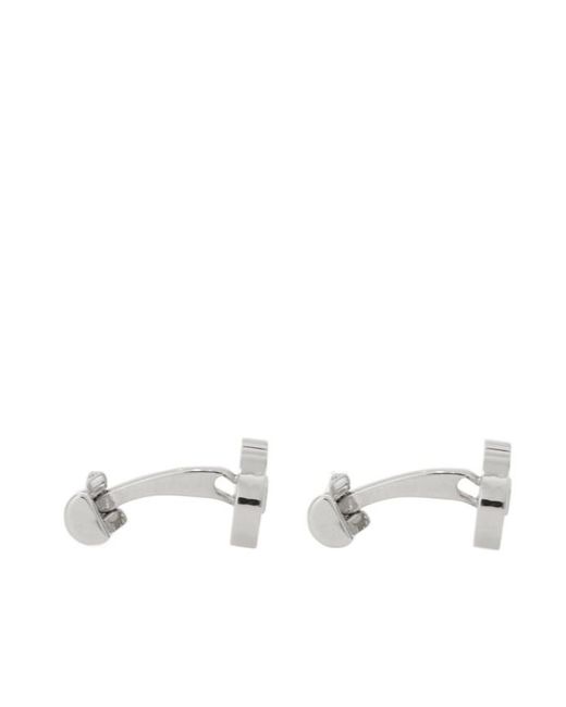 Ferragamo White Double Gancini Cufflinks for men