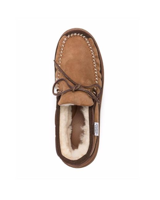 Suicoke Brown Bow Loafers for men