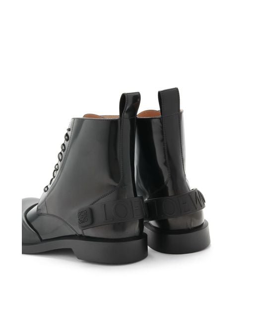Loewe Black Campo Round Toe Lace-Up Boots for men
