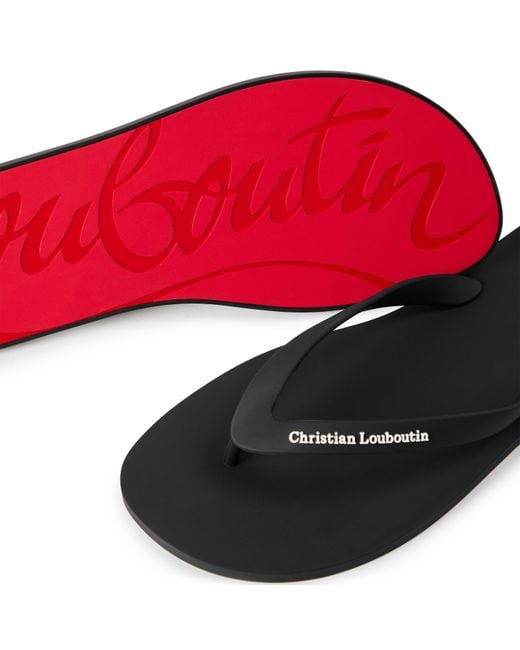 Christian Louboutin White Solid Color Flip Flops for men