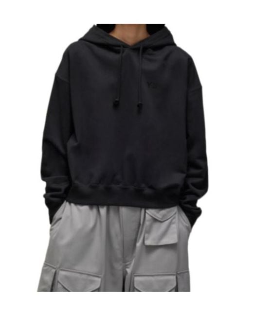 Y-3 Black Brushed Terry Boxy Hoodie
