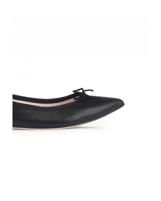 Repetto Black Pointed-Tip Bow-Detail Ballerina Shoes