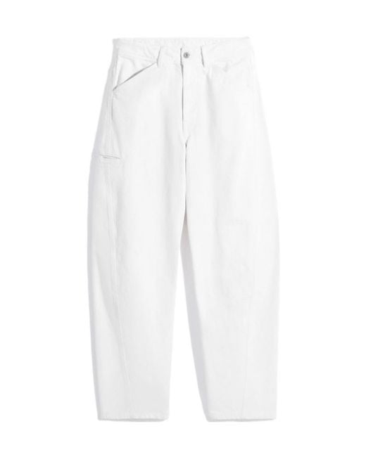Lemaire White Twisted Workwear Pants for men