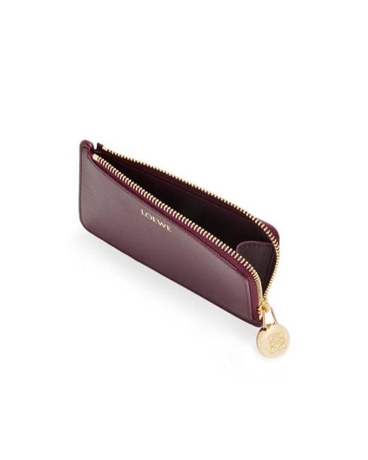 Loewe Purple Pebble Zipped Coin Cardholder