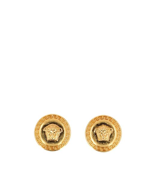 Versace Metallic Logo Earrings