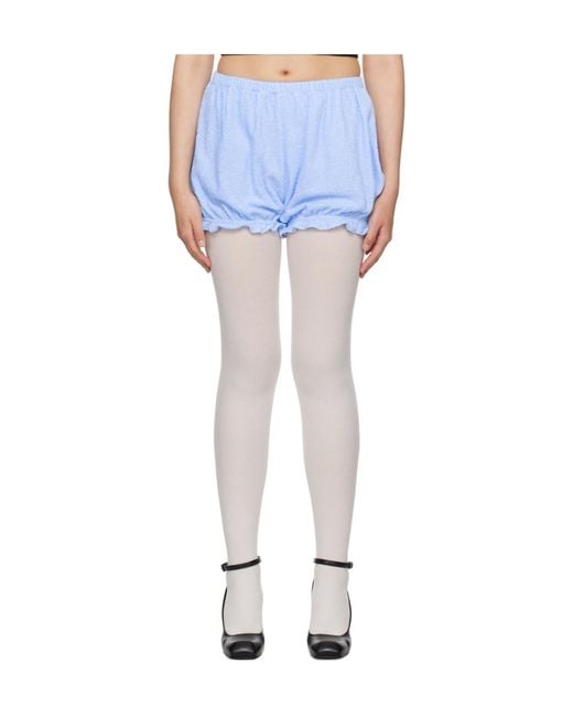 ShuShu/Tong Blue Lotus Leaf Fringed Shorts