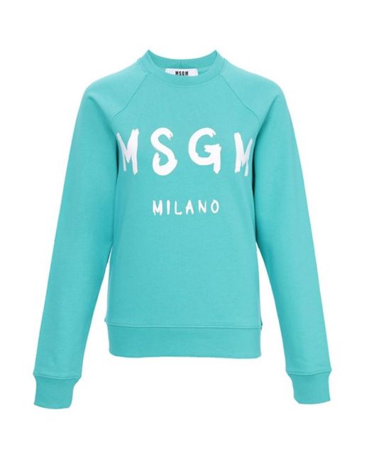 MSGM Blue Logo Logo Pullover