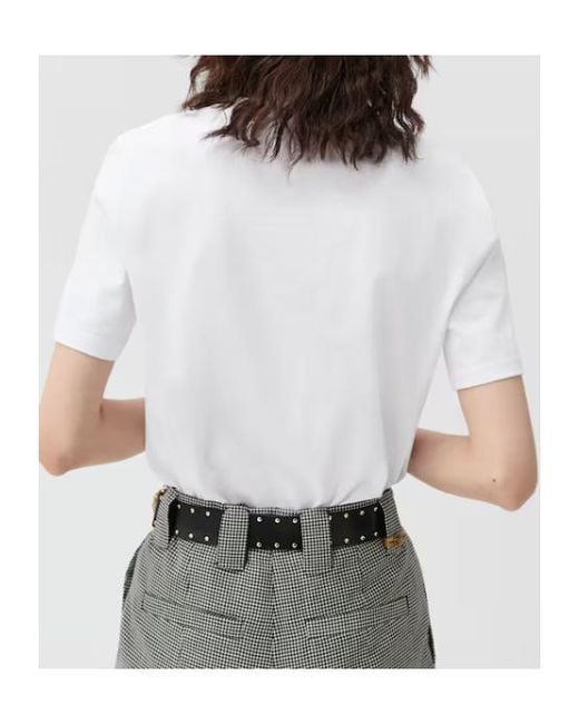 Versace White Slim Cotton Jersey T-Shirt With Embroidered Logo