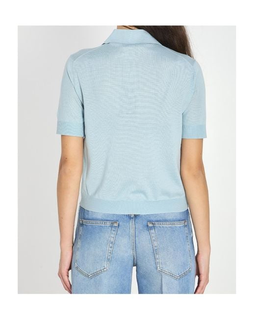 Gucci Blue Regular Fit Short-Sleeved Polo Shirt