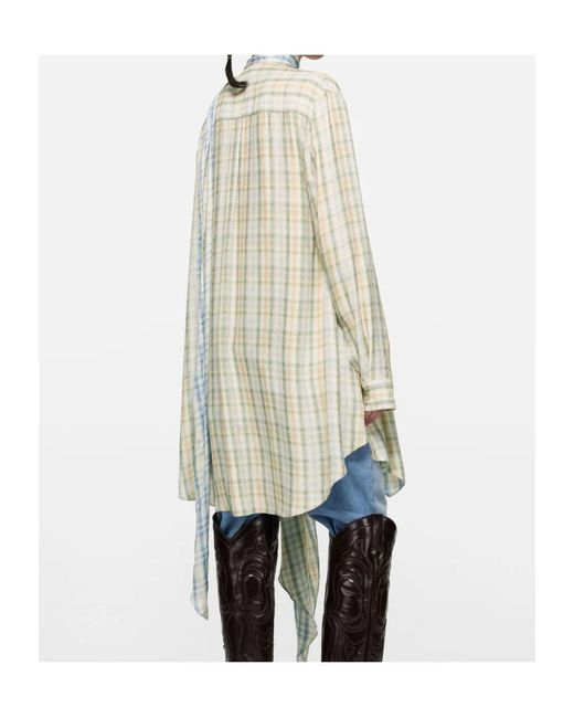 Acne White Check Tunic Dress