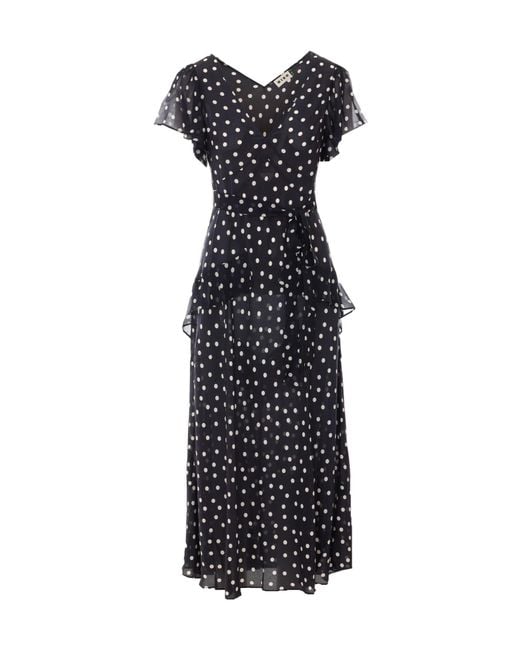 Rixo Black V-Neck Dress