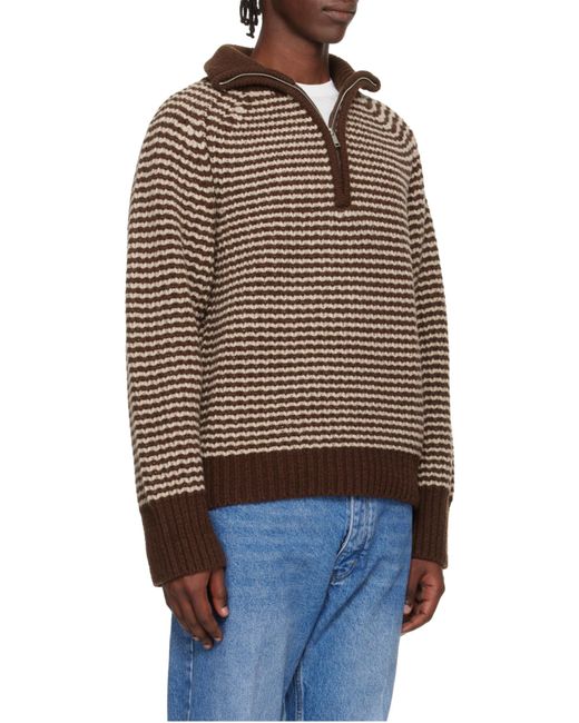 Studio Nicholson Brown Striped Sweater for men