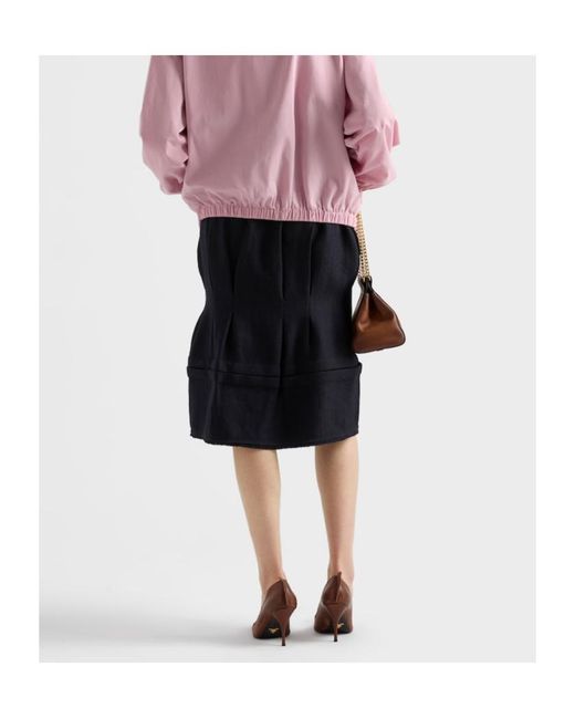 Prada Black Chevron Midi Skirt