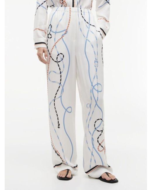 Tommy Hilfiger White Rope Print Relaxed Straight Trousers