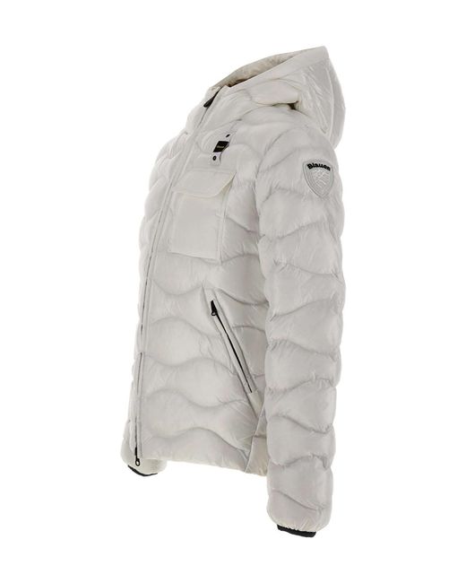 Blauer Usa Gray Blauer Bryant Wave-Quilted Down Jacket for men