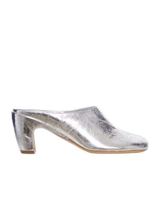 Dries Van Noten White Heeled Slip-On Mules
