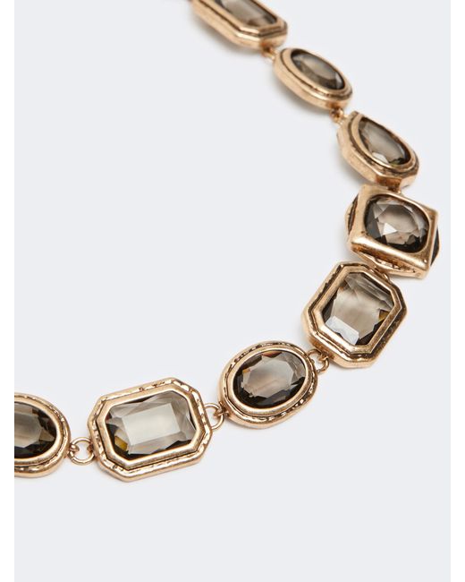 Max Mara Metallic Choker Necklace With Settings